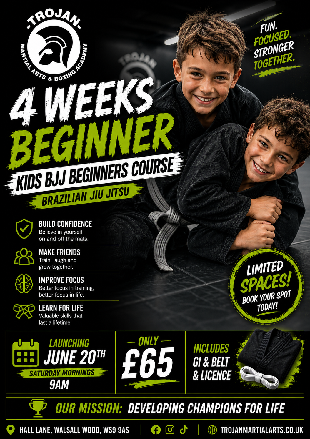 Kids beginer 4 week BJJ course